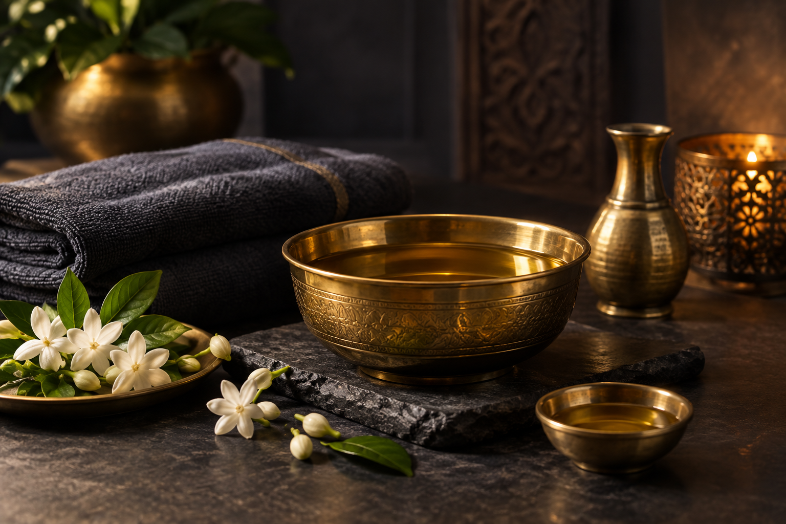 Illustration Massage indien à l’huile chaude — Maison du Massage Rouen